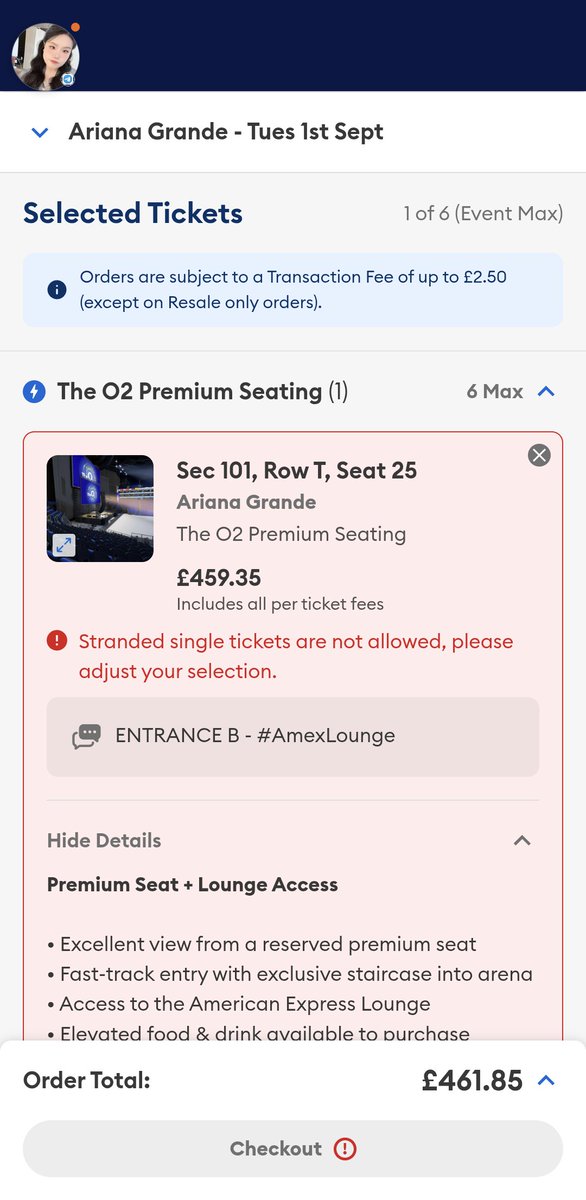 DrizzleLuz's tweet photo. @axs @TicketmasterUK @TeamAriana so neat yet so far away😭😭😤 always that i almost bought it, disappear or there is some problem with idk what😞😭 #arianagrande https://t.co/N01osmvlNI