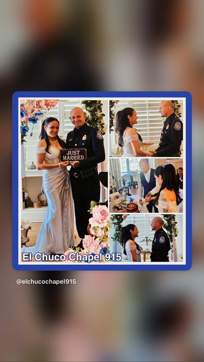 They traveled from Arizona just to wed at @elchucochapel915 amongst Family and Friends 🌸💍🌸Cheers to Forever, Lovebirds 🎉 #030726 #ElChucoChapel915 #elpasoweddings915 #coolerthancityhall