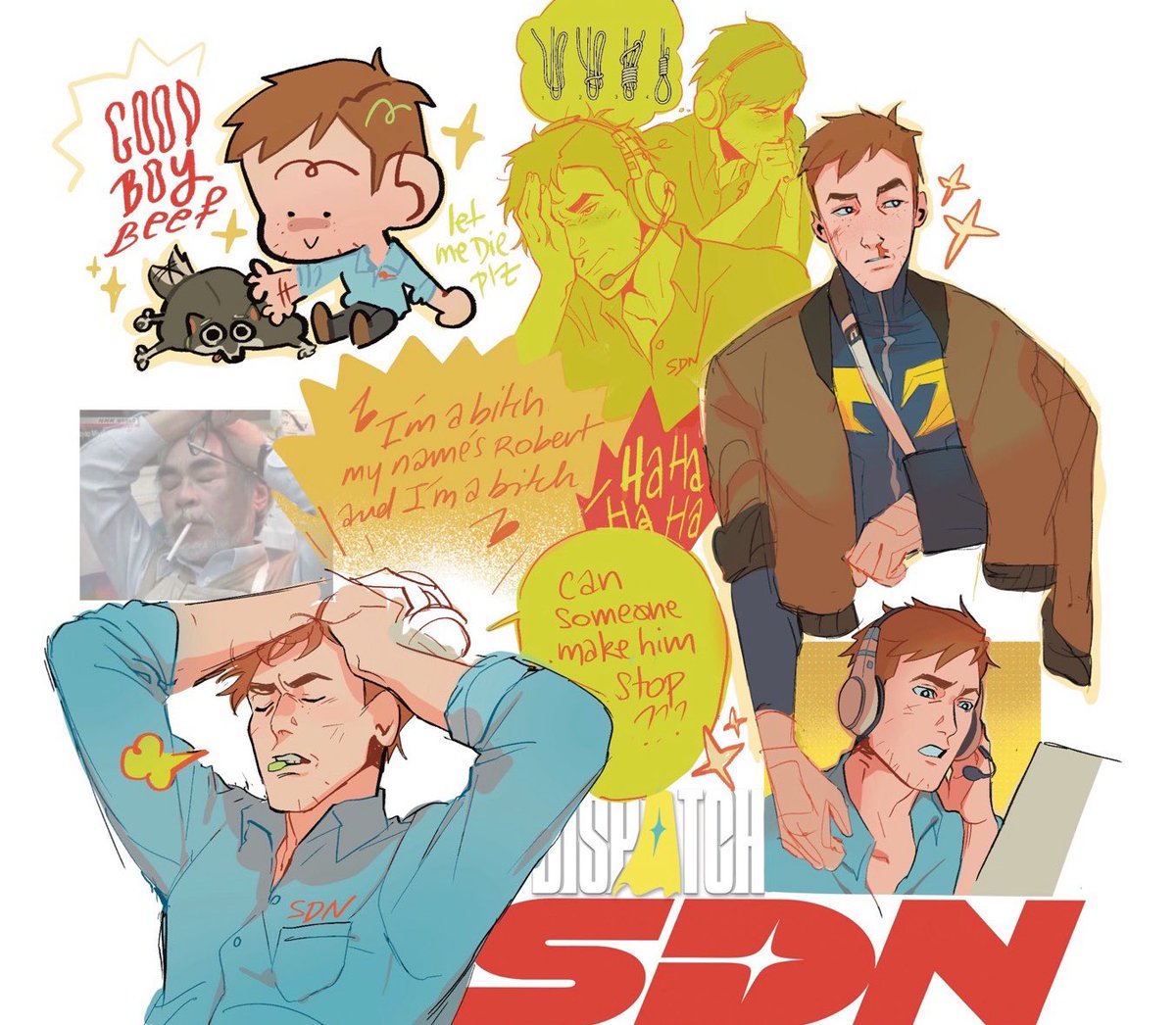 Can’t believe I’m coming back from death just to post this and go back to my coffin #dispatch #dispatchart #robert