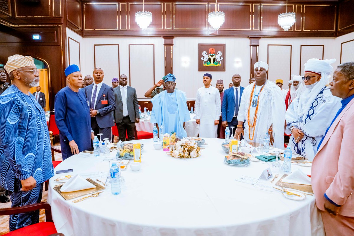 His Excellency, President Bola Ahmed Tinubu, GCFR, was joined by Vice President Kashim Shettima for Iftar with traditional and religious leaders at the State House Banquet Hall in the Presidential Villa, Abuja, today.