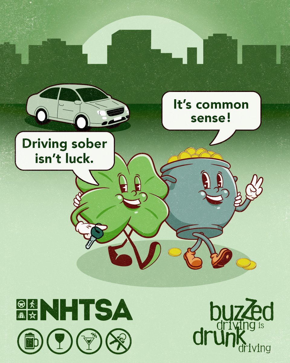 DriveSafeHR's tweet photo. 🍀There’s no luck in drunk driving. Plan a safe ride home this St. Patrick’s Day instead of leaving it to chance. 🔑Buzzed Driving Is Drunk Driving. #BuzzedDriving https://t.co/UjYQ5yy5xC