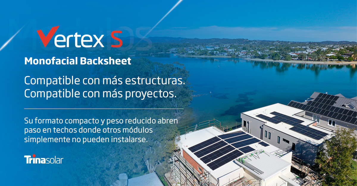En muchos techos comerciales y residenciales, el verdadero desafío no es la irradiancia: es la estructura. Vertex S Monofacial Backsheet combina un peso optimizado y un formato más compacto que permite instalarlo en estructuras que no aceptan módulos de mayor tamaño.