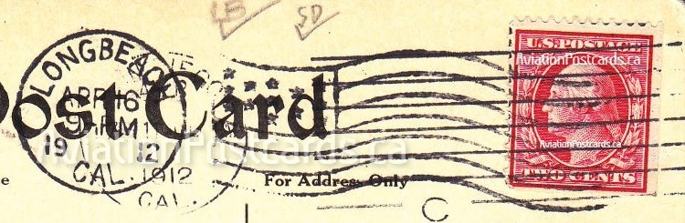 MarjeMolder's tweet photo. This #PostMarkMonday on an #antique 1912 #PostCard w/ a monument to Cal P. Rodgers- the first #aviator to cross the continent in an #airship landing in Longbeach Cal. Dec 11, 1911. He died after crashing April 3, 1912. It was sent 114 years ago #cancel #deltiology #philately https://t.co/uTgVJppbzS