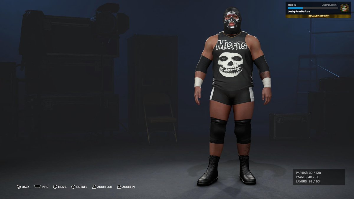 Joshyfrmdaave's tweet photo. @KingBishoop My personal Caw “Joshua Bishop” made based loosely around myself. Inspired by Wrestlers like Prime Kevin Owens/New Jack think Ruthless striking + Deathmatch King. No gimmicks  just fist !! https://t.co/KLLT47okyb