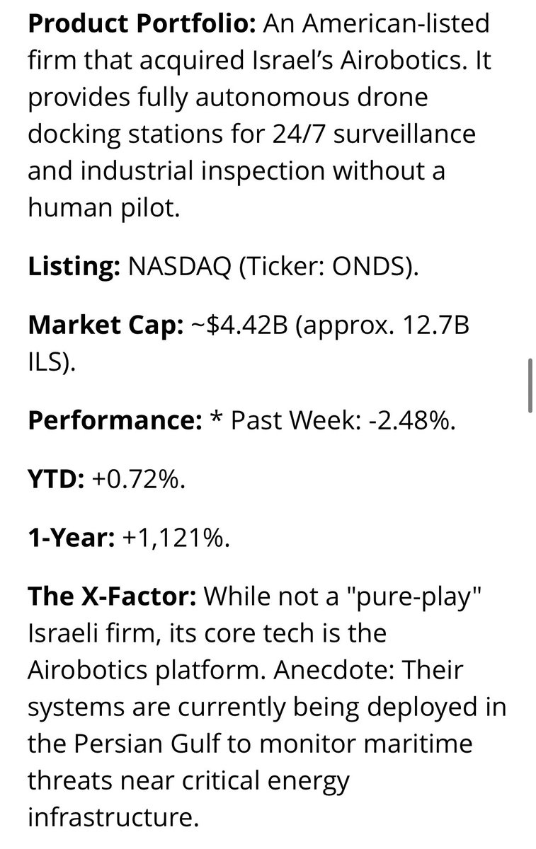 $ONDS

🚨👀 According to CTech, Israel’s leading newspaper, Ondas’ Airobotics ‘systems’ are deployed in the Persian Gulf to monitor maritime threats near critical energy infrastructure!

Right in the heart of recent conflict.