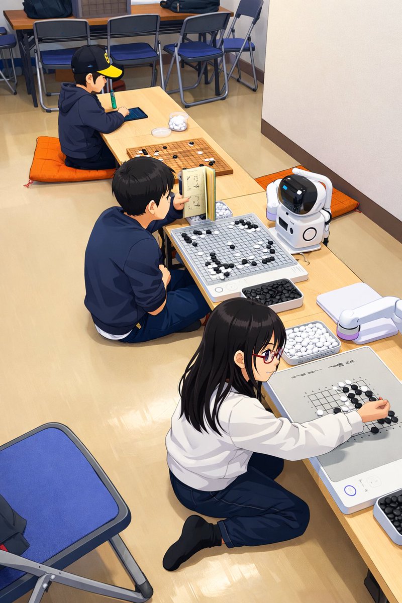 月曜日教室

囲碁シルをタブレットにダウンロードして生徒にさせたら食い入るように操作していました　😆

チョイスバトル良いですね
最善手を選ぶだけなので自然に流れが身につきます

ただ、常にWi-Fi繋がないといかんのが困りもん