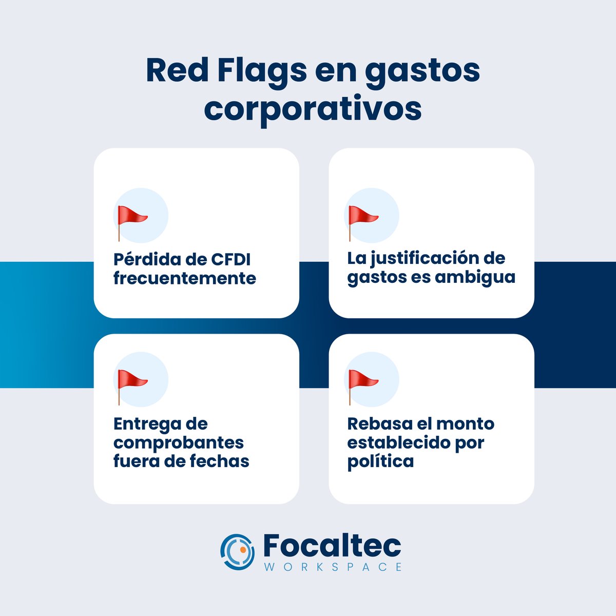 focaltec's tweet photo. Red flags financieras  de colaboradores al reportar sus gastos que provocan retrasos en el control de gastos. 🚩 Cuéntanos la tuya en los comentarios. 👇
.
.
.
#controldegastos #portaldeproveedores #focaltec #focaltecworkspace #gestioninteligente #automatizacion https://t.co/ccEESNRfA3