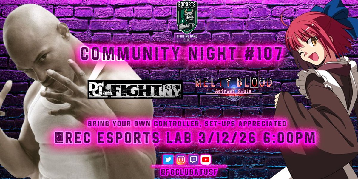 FGClubAtUSF's tweet photo. Somehow and someway a USF FGC favorite and the beast who was sealed away until last semester are happening on the same night 
 
Register Now! 
Registration linktree: https://t.co/SagPCF1tmQ https://t.co/Hv06ld3TvL