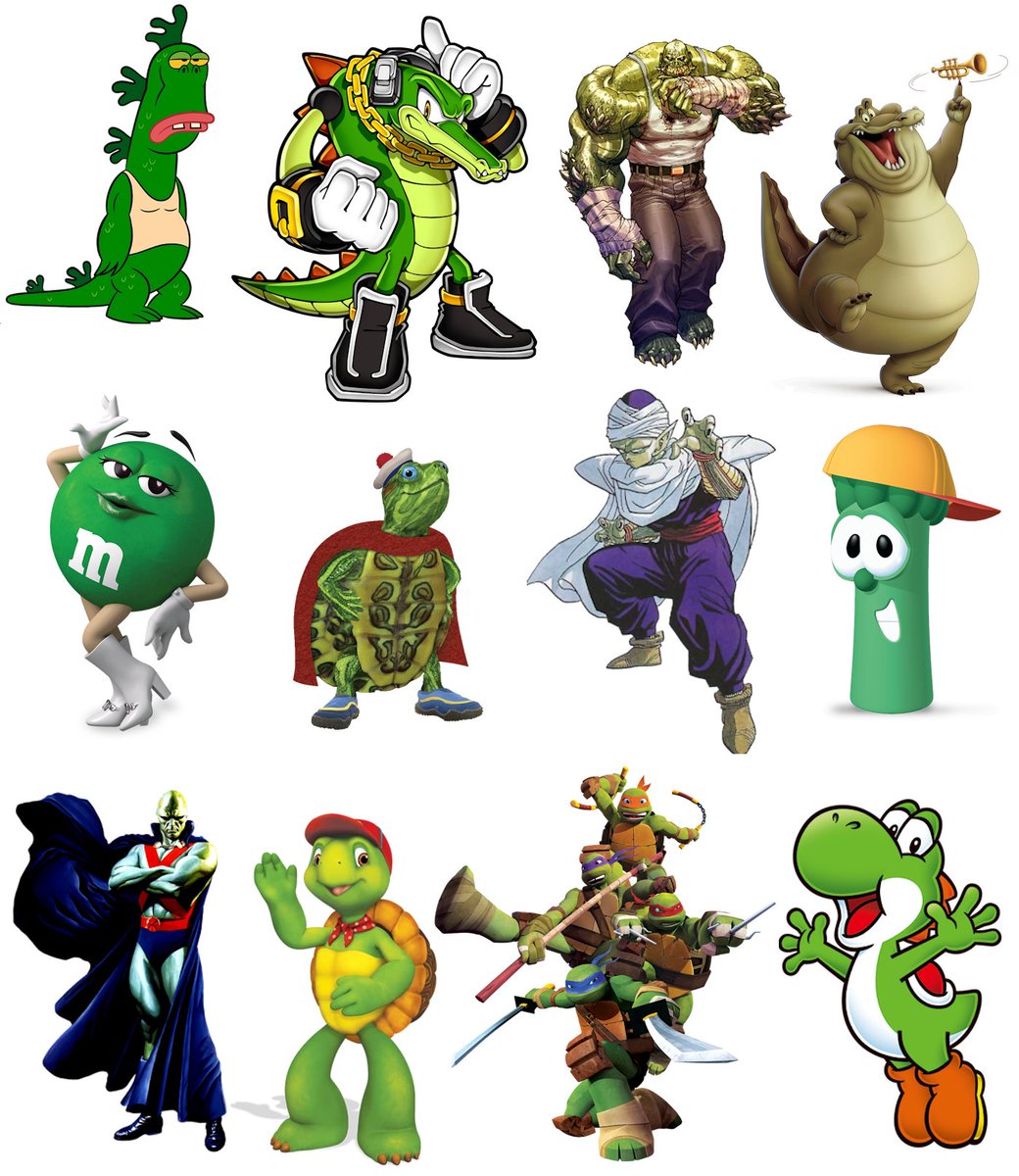 AND ONTO THE LIST OF GREEN CHARACTERS THAT WOULD OTHERWISE BE BLACK PEOPLE HE GOES