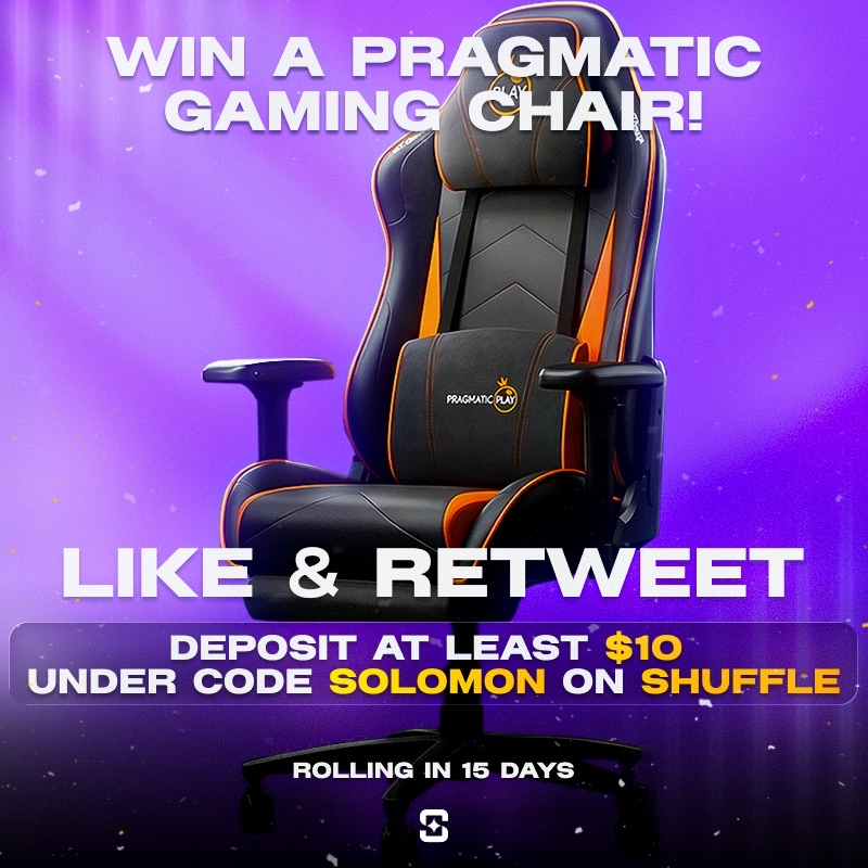kicksolomon's tweet photo. 🥳 Pragmatic Play Gaming Chair Giveaway🥳

1⃣ Like &amp; Retweet
2⃣ Deposit $10 to https://t.co/lySxcFdE1Z under code SOLOMON

Winner will be picked on video and contacted in dms!

Rolling in 15 days! ⏰

Good luck! 🍀

(post deposit proof in comments) https://t.co/bOG7KrD1YG