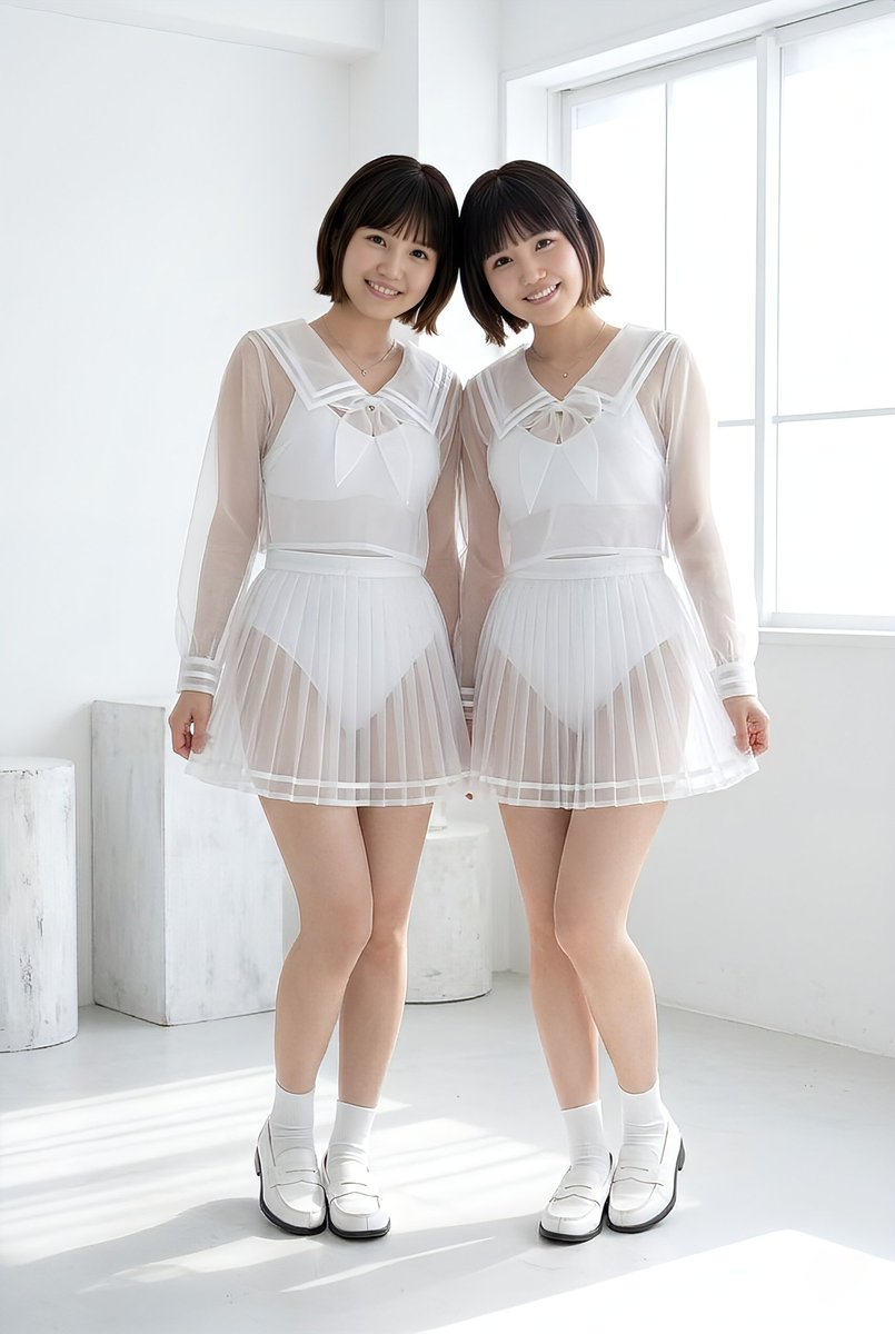 Miyu_Mio_ai's tweet photo. アカウント引っ越し中、再掲します
シースルーセーラー服メッチャ好きです❤
#aigirl #See_through #Sailor_suit #twins https://t.co/2Bo4eomIXW