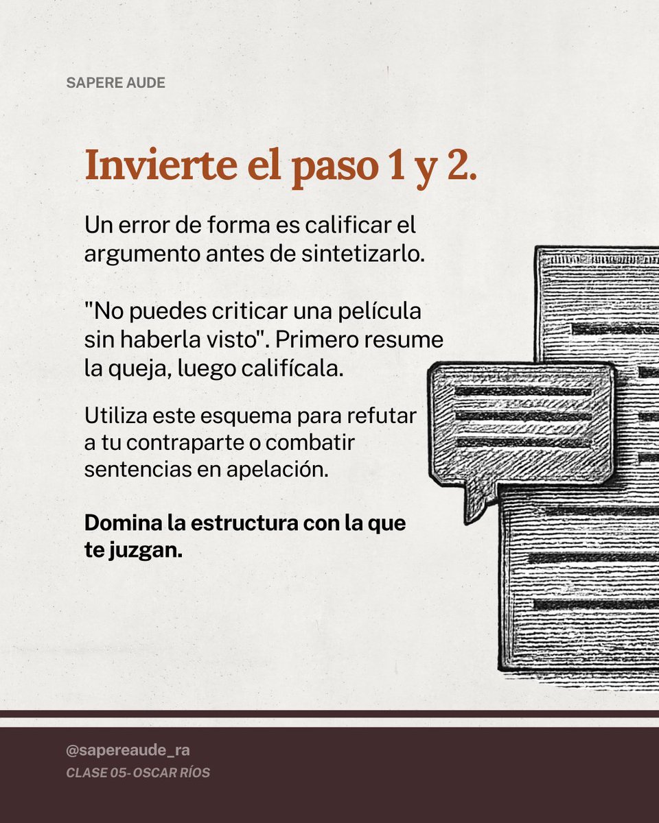 SapereAude_RA's tweet photo. El “Argumento Marroquín” es un estándar en la judicatura federal para resolver conceptos de violación.⚖️
Conocer su estructura ayuda a plantear agravios con rigor lógico.
@oscar_leonard 
¿Lo utilizas al litigar?

#Amparo #ArgumentacionJuridica #SapereAude https://t.co/K3PPdWLJDl
