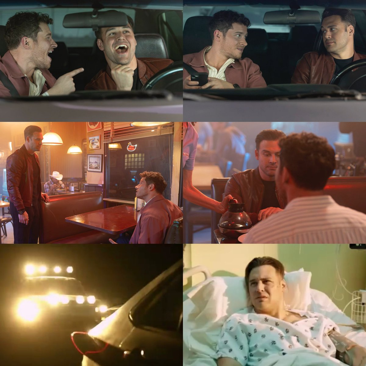 THIS LITERALLY LOOKS LIKE THE PLOT TO EVERY ROMANTIC MOVIE EVER LIKE THE LAUGHING IN THE CAR TOGETHER, SOMETHING HAPPENING THAT GIVES ANGST AND MAKES THEM MAD ONLY FOR THEM TO END UP GETTING INTO A CAR ACCIDENT AND HAVING TO FIGHT TO SAVE EACH OTHER YOU FR CANT MAKE THIS UP!!!