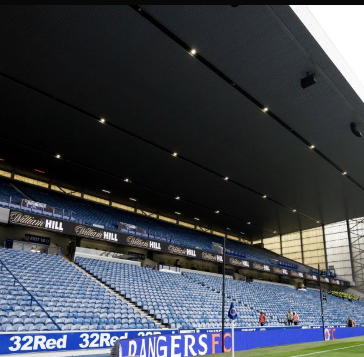 Pic one Broomloan 
Pic 2 Copeland Road
Look at the back row…in the Broomloan the back row is against a solid white brick wall…the video on STV is of the Copland Road stand were the union bears sit 😂🤣