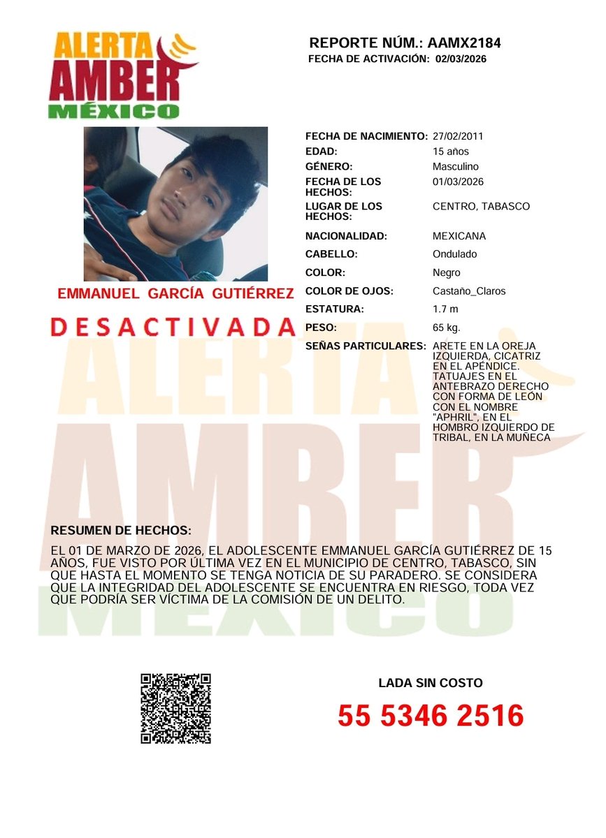 Alerta AMBER México tweet media