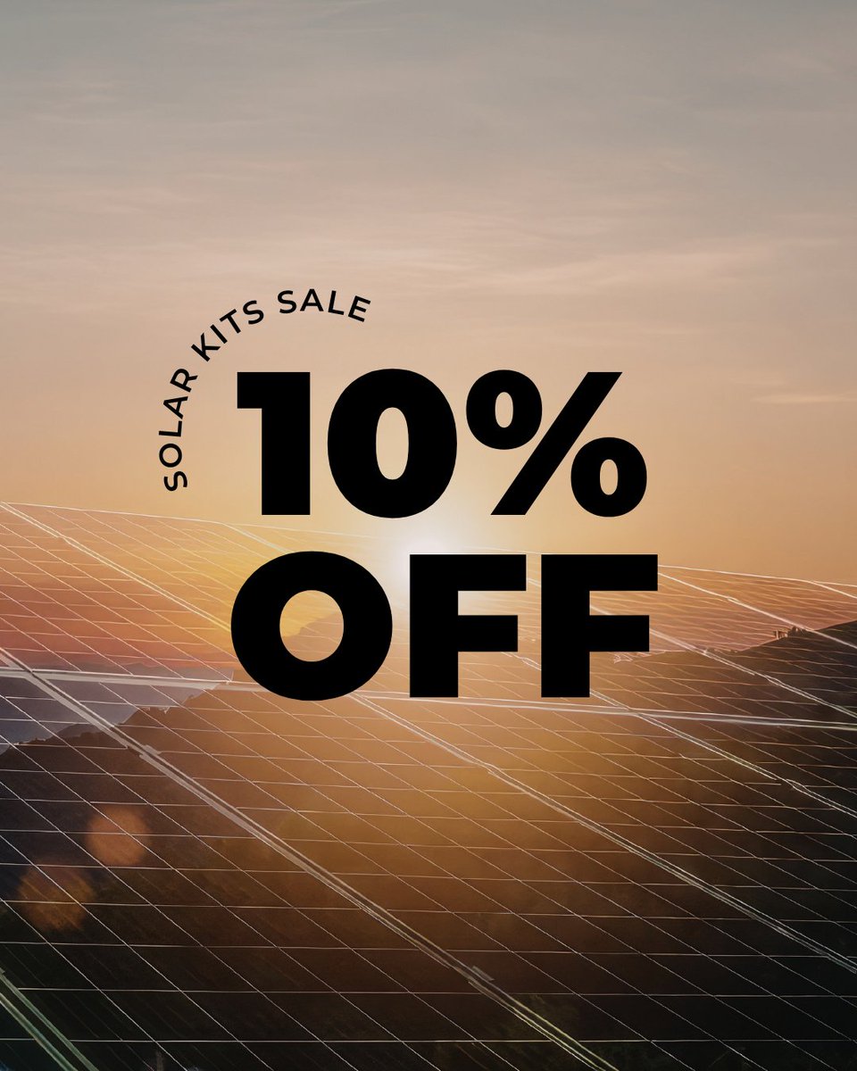 SolarSantan's tweet image. Save on a kit perfect for your system.

Take 10% Off #SolarKits, including our pre-built kits or Build Your Own Kits. Just add #solarpanels + a battery or inverter to qualify. 

Use code kits10