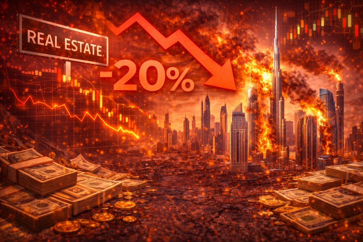 Crypto_TownHall's tweet photo. DUBAI REAL ESTATE INDEX PLUNGES 20% IN FIVE DAYS

Dubai’s real estate sector index has dropped roughly 20% in just five trading days as investors react to escalating regional tensions following Iranian strikes on the UAE, highlighting growing geopolitical risk for Gulf property markets.