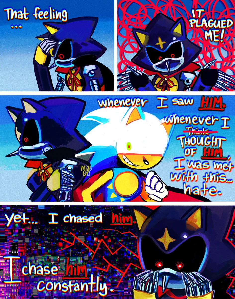 MiaoGo06's tweet photo. DeadCode Au Pt 71
- endless paradox
#DeadCodeAu #SonictheHedgehog #MetalSonic #AmyRose https://t.co/cDotdSWCAP