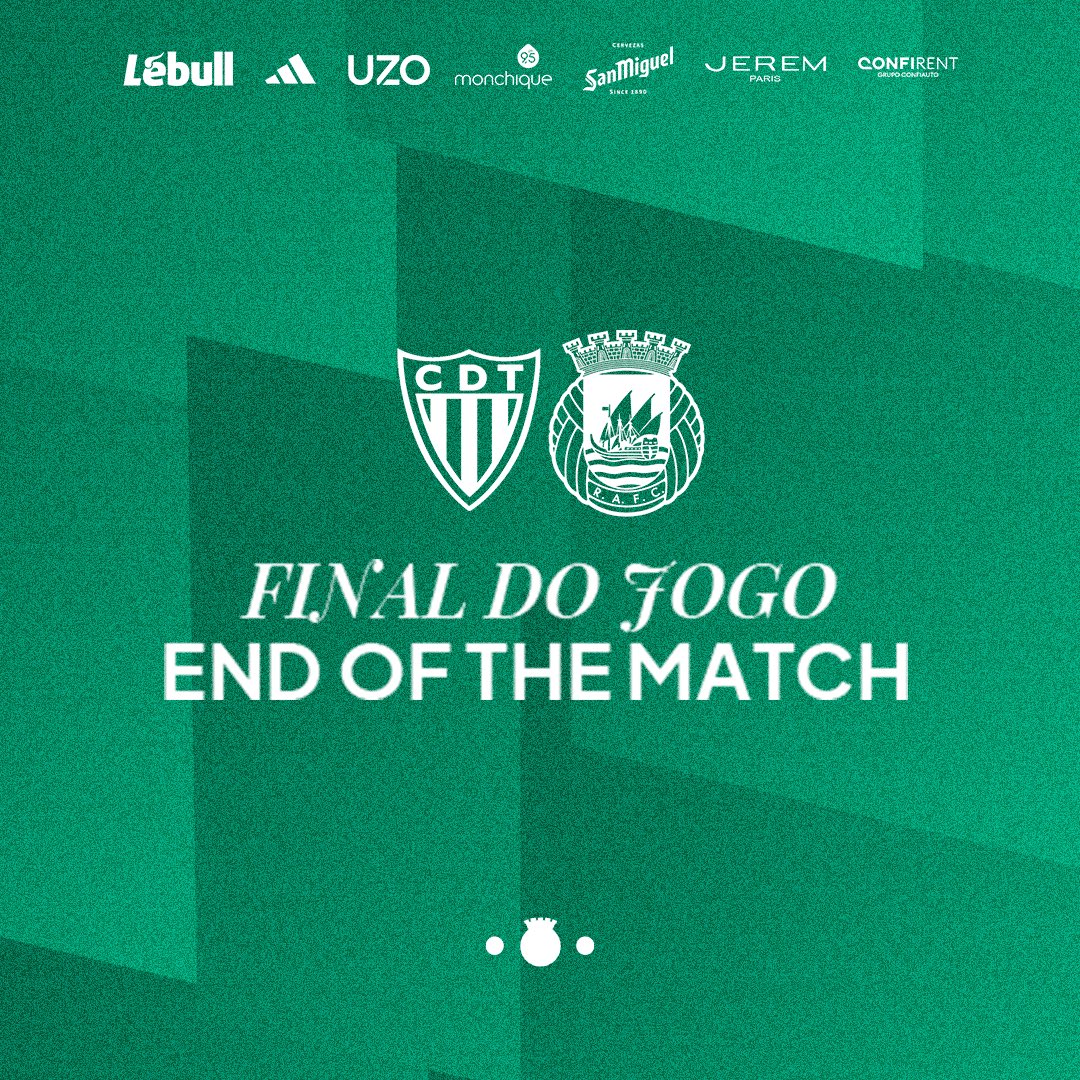 RioAve_FC's tweet photo. ⏸️ 𝗙𝗶𝗻𝗮𝗹 𝗱𝗮 𝗽𝗮𝗿𝘁𝗶𝗱𝗮
CD Tondela | 0-1 | Rio Ave Futebol Clube
#RemamosJuntos #CDTRAFC #LigaPortugalBetclic https://t.co/tlmSY89B1k