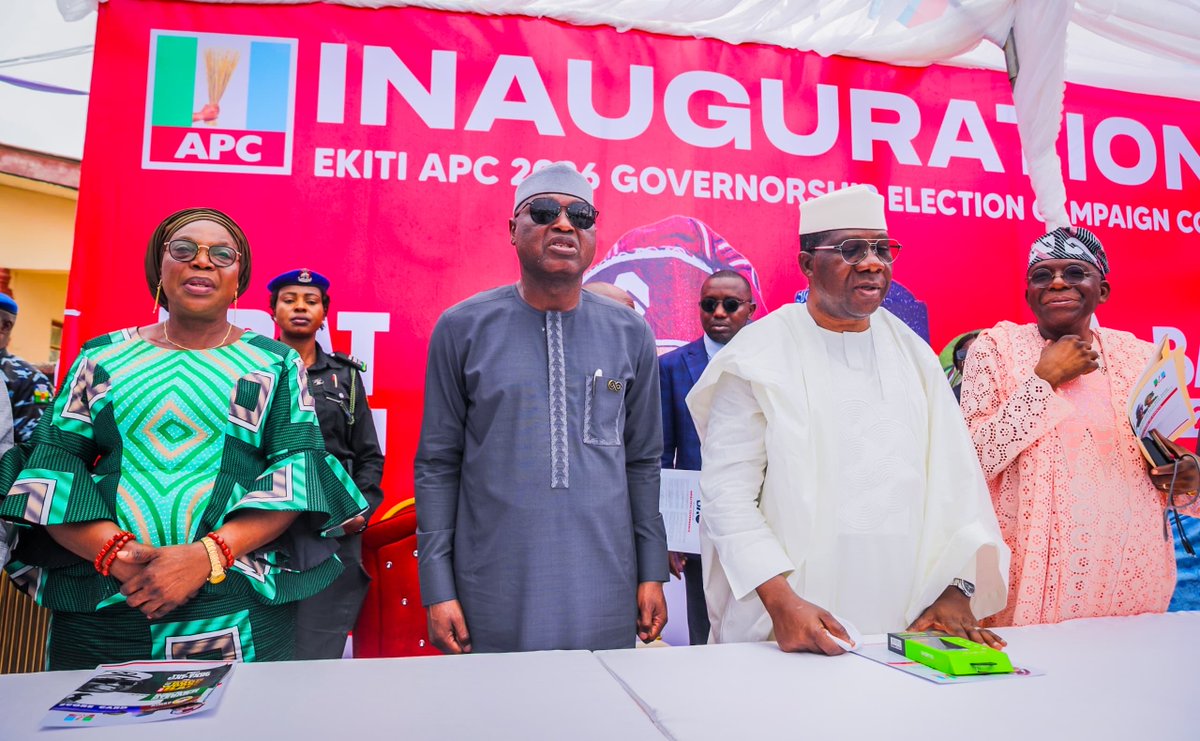 Governor Biodun Oyebanji <a href="/biodunaoyebanji/">Biodun Oyebanji</a> joined party leaders and stakeholders in Ado Ekiti for the inauguration of the APC Governorship Election Campaign Council ahead of the June 20 poll. 

The gathering brought together leaders across the state to coordinate mobilisation and