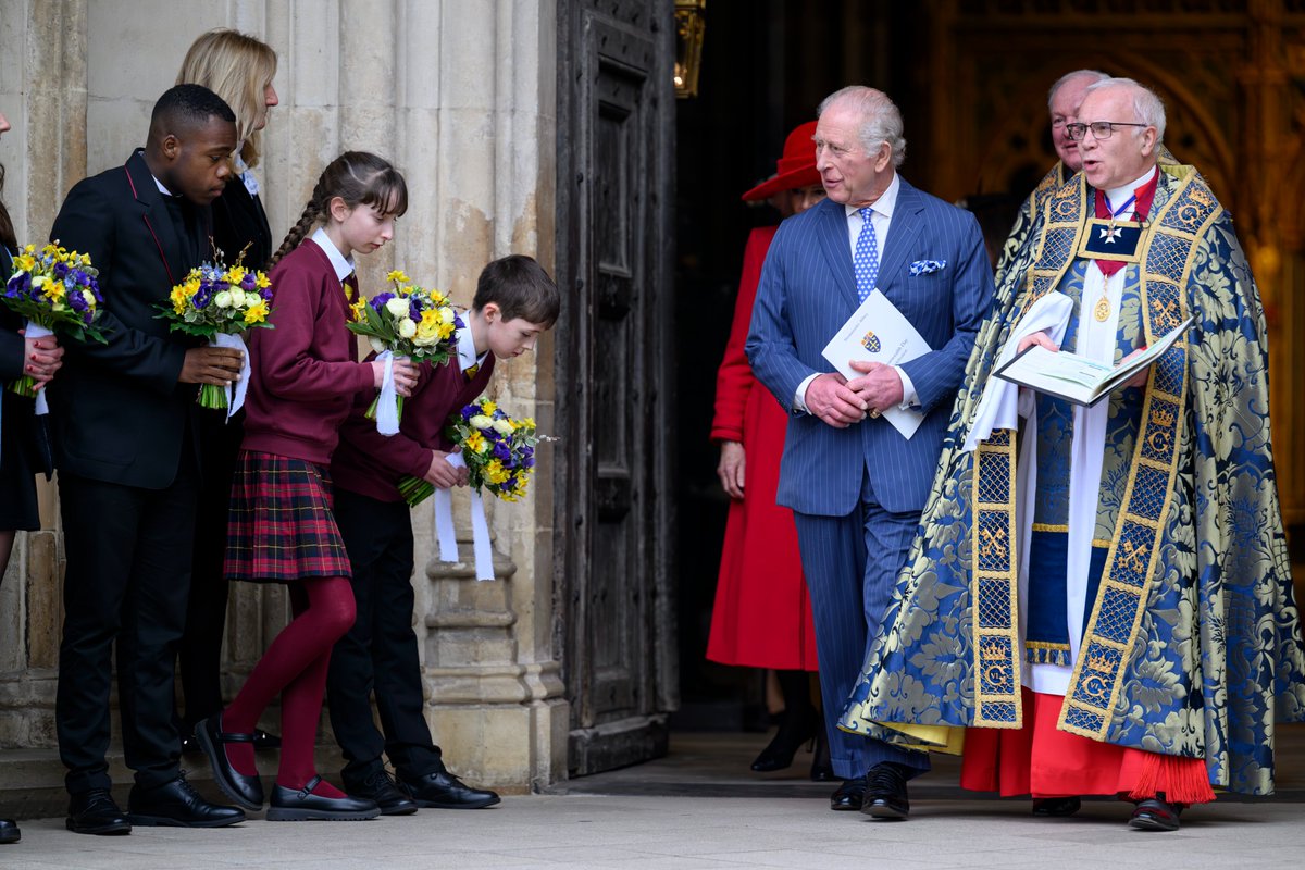 royalfocus1's tweet image. Members of the Royal Family depart Westminster Abbey after the 2026 Commonwealth Service #CommonwealthService #WestminsterAbbey #KingCharles #PrinceandPrincessofWales