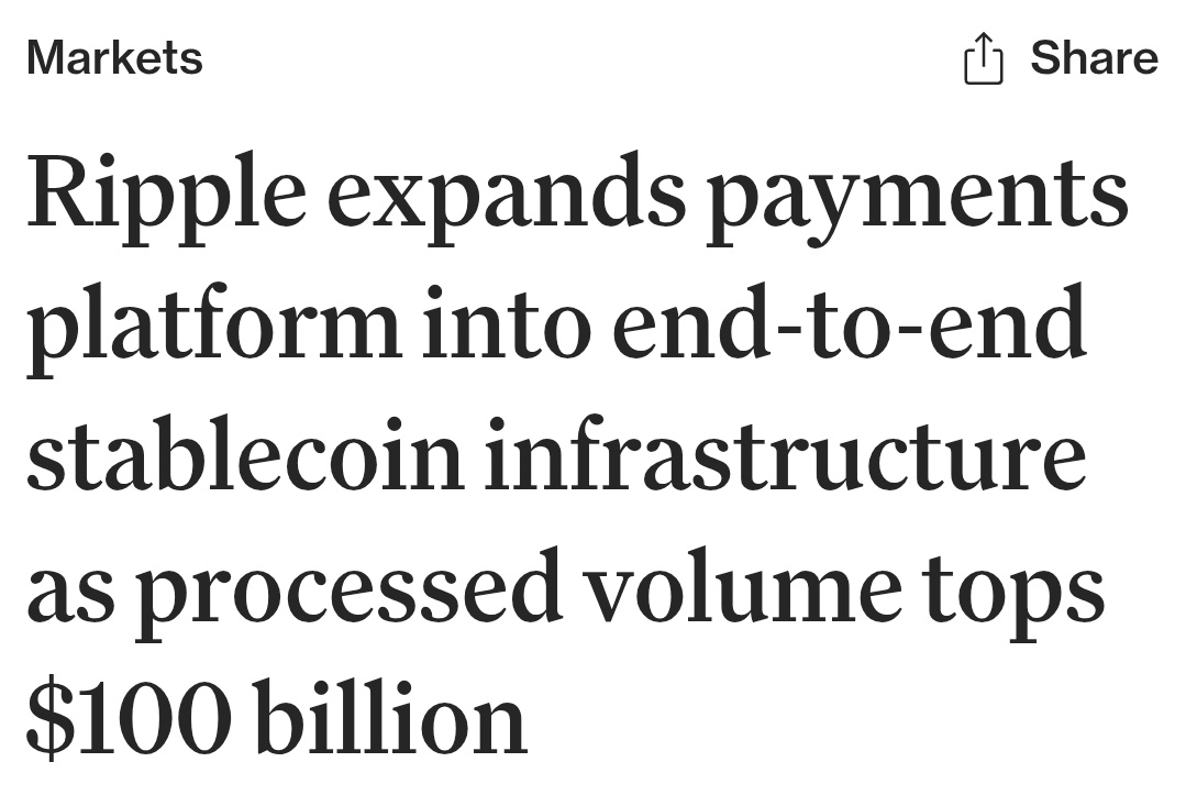 🗣 Read that again: Ripple has processed over $100,000,000,000 in payments, and CLARITY isnt even here yet. EARLY!