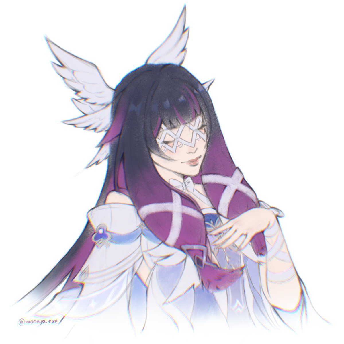 moonya_exe's tweet photo. Painted the last drawing with flat colors✨️🌙

#columbina #genshinimpact #genshinfanart  #fanart #digitalart #procreate #genshin https://t.co/tqlEdK52HT