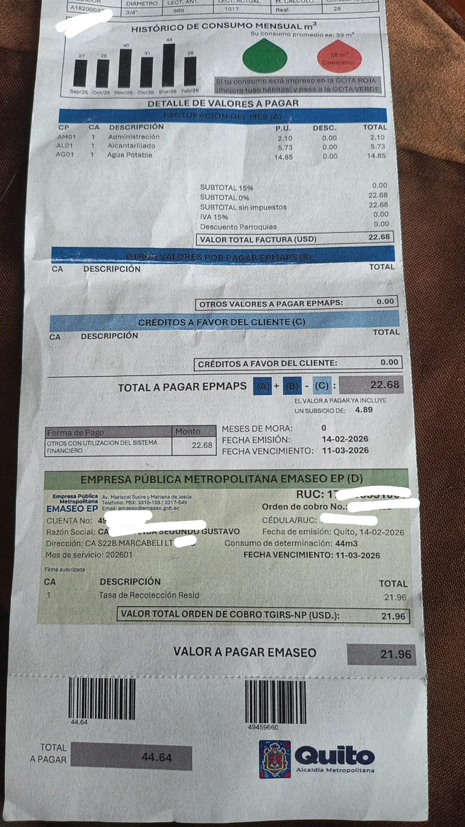 rosy8711's tweet photo. Buenas tardes espero que la fiscalía y el presidente pongan cartas en el asunto, el abuso de Epmaps la planilla del agua está pagado, pero a cada rato llega un mensaje del Epmaps dice que hay un saldo a pagar, en la app del Pichincha sale que no hay facturas pendientes osea? 😡 https://t.co/VLwxc38KVJ