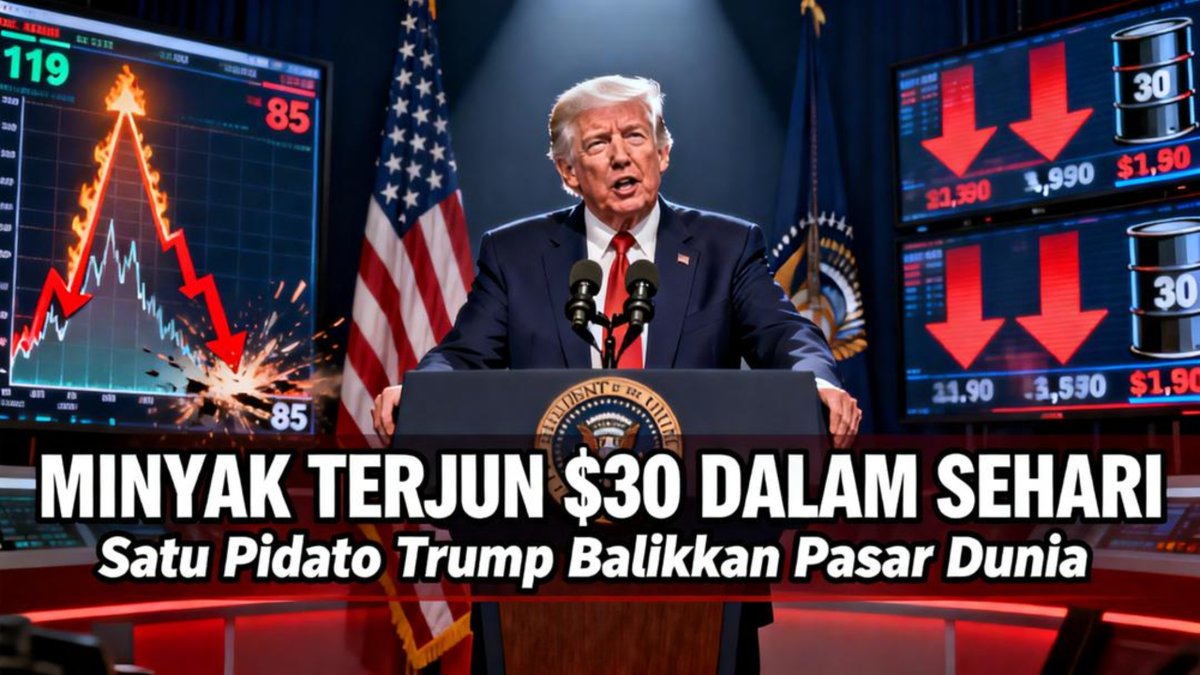 Sempat Naik Tinggi, Harga Minyak Berbalik Arah Anjlok US$30 — Karena Satu Kalimat Trump!

Pasar minyak dunia mencatat momen yang nyaris tidak masuk akal pada Senin, 9 Maret 2026. Dalam rentang kurang dari 12 jam, harga minyak mentah West Texas Intermediate (WTI) meledak ke puncak