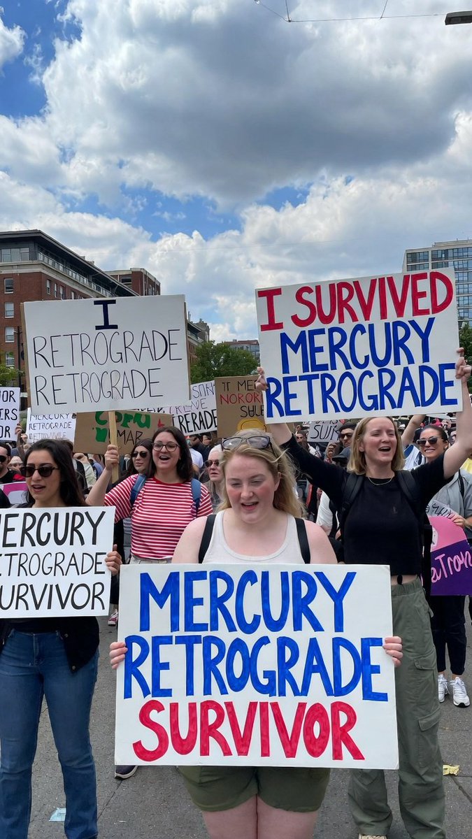 MemizerApp's tweet photo. Mercury retrograde survivors #protest 
Stop Mercury now! https://t.co/rnU1TbMWN5
