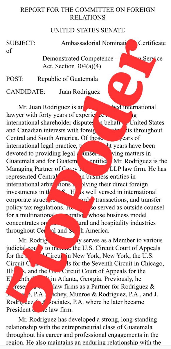 NUEVO EMBAJADOR LLEVA NUEVAS ÓRDENES A GUATEMALA QUE CAMBIARÁN EL PANORAMA POLÍTICO 

#CONFIDENCIAL
SEGUNDA PARTE 

Solo con anunciar que Juan J. Rodríguez lleva órdenes estrictas del presidente estadounidense Donald Trump, ya tembló la izquierda y sus seguidores en Guatemala,