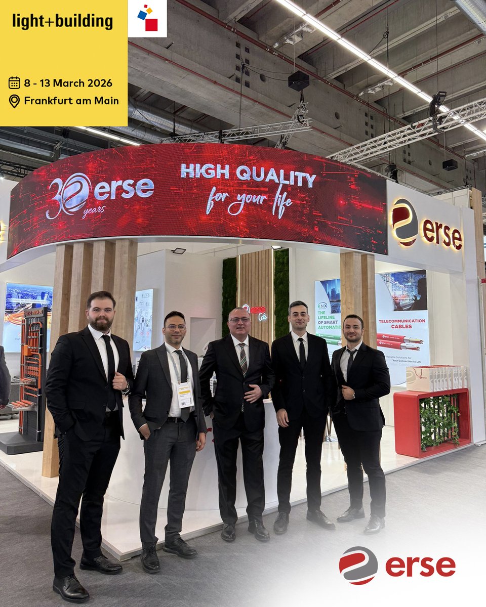 ersekablo's tweet photo. We took place at the @Light_Building exhibition in #Germany .
Let's visit us and see more #highquality #weakcurrentcables .
๐HALL 11.0 | Booth A11
๐๏ธ 08 - 13 March 2026
#ersekablo #manufacturing #globalpartner #LB26 #ersekabloexport #ervital #fireresistant #enerygcable
#E90 https://t.co/hA8vSgJHEB