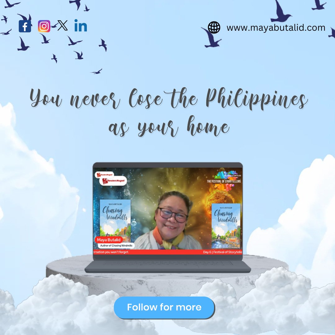 Living abroad may reshape your world, but identity remains rooted in your soul.

This meaningful conversation is from an "Author of the Hour" (solo) interview hosted by fellow author Alyssa Mortell during The Festival of Storytellers Chapter 7. 

#MayaButalid #Filipino #Identity