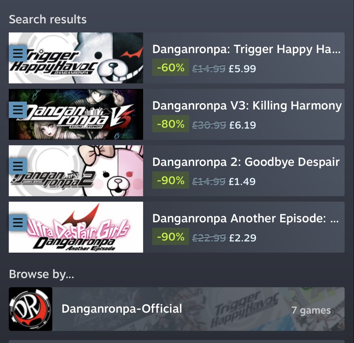 Danganronpa 2 costs the same as a bottle of coke BUY IT NOW!