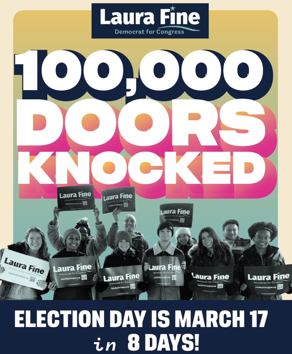 laurafineIL's tweet photo. 100,000 doors knocked and full steam ahead to Election Day! Make your plan to vote today! #teamfine https://t.co/PYS8gpdIpz