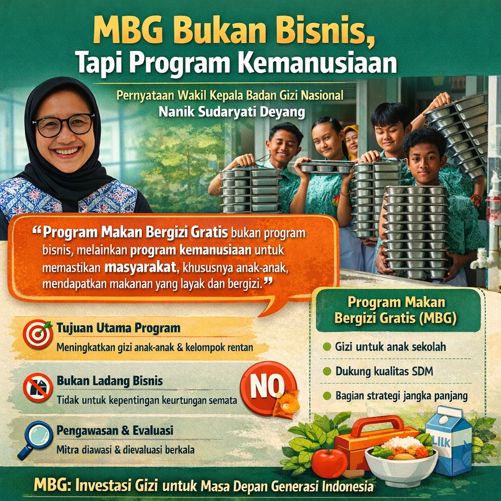 Program Makan Bergizi Gratis (MBG) bukan program bisnis melainkan program kemanusiaan #DukungMBG