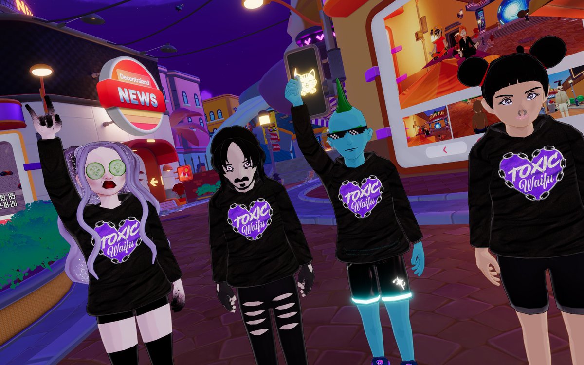 toxicwaifudcl's tweet image. Met some super stylish new frens at Genesis Plaza!
⋆.˚✮😈✮˚.⋆

Hi @SeverusSeven, @LibiGloom &amp;amp; @HandbananaSL💜

#DCLfam #Decentraland