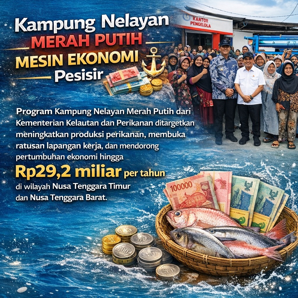 Program Kampung Nelayan Merah Putih (KNMP) bertujuan meningkatkan produktivitas nelayan memperkuat ekonomi pesisir #KampungNelayanMerahPutih