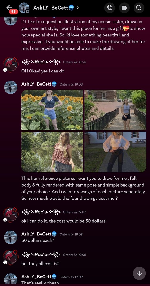 PietraWeber12's tweet photo. 🇺🇸
brother..
I don't understand why anyone would want to trick me, I've been posting since 2020, and people come and want to trick me by saying they want 4 drawings... I'm sad about this... it's my way of making money to help my parents and people who come and try to rob me...
😔 https://t.co/4wBE7npBGp