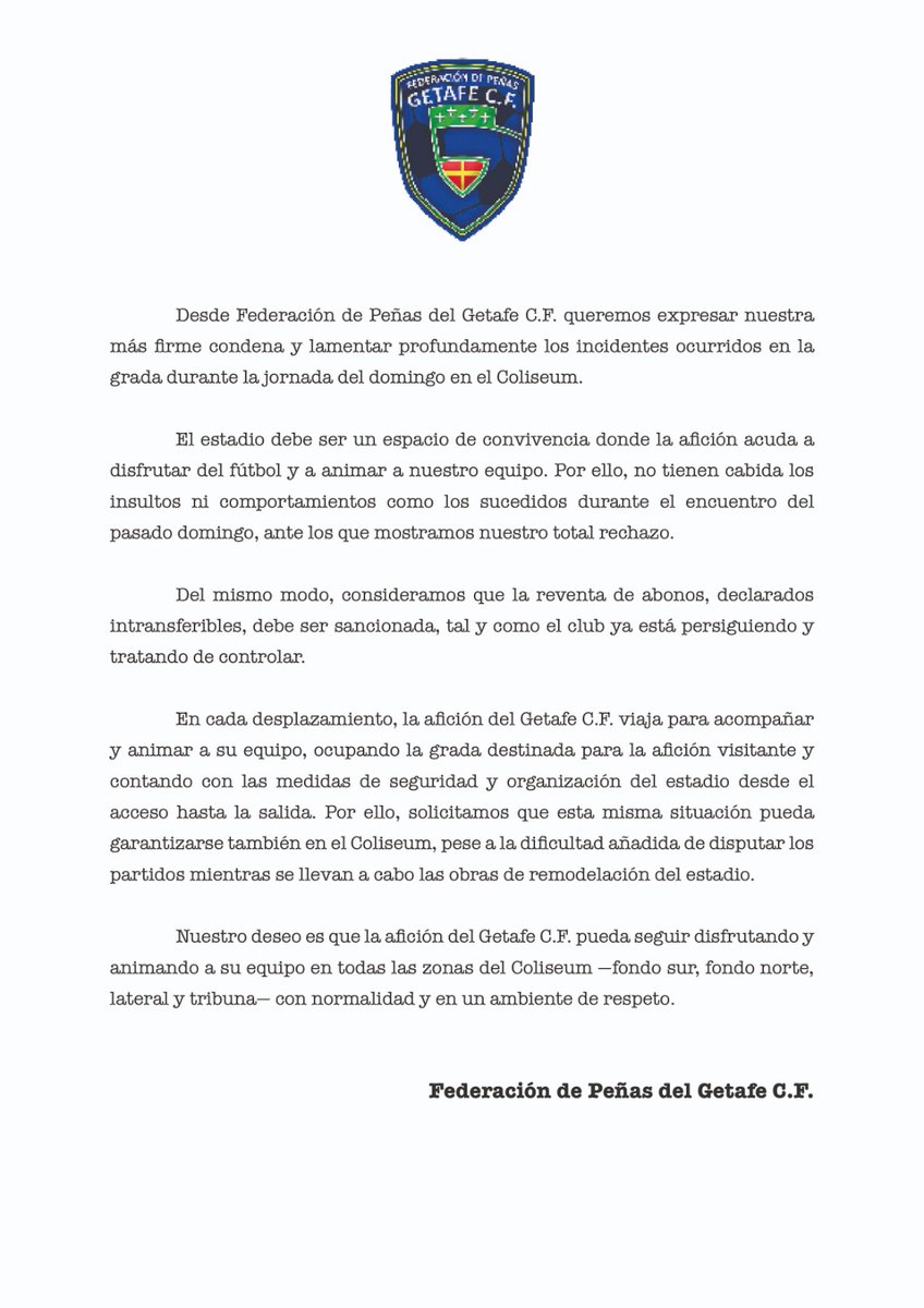 Federación de Peñas Getafe C.F. tweet media