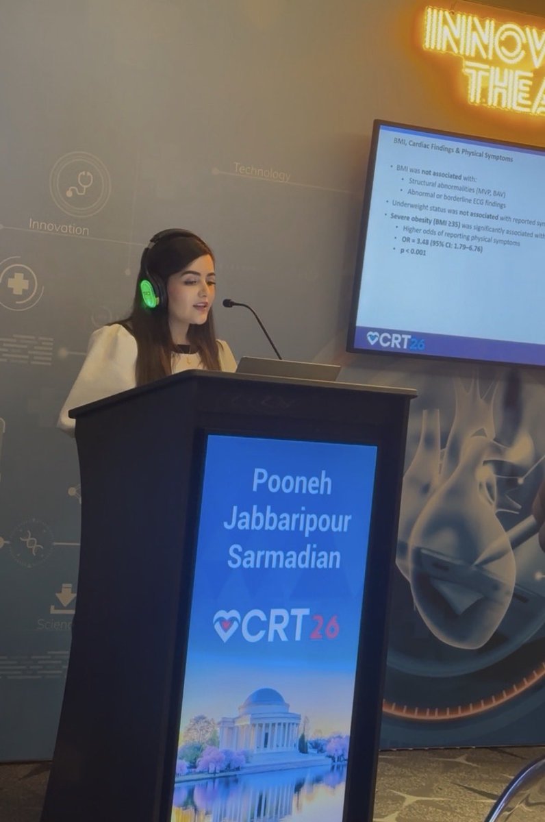 PoonehJa's tweet photo. Honored to present our research at Cardiovascular Research Technologies (CRT) 2026 in Washington, DC.
 Excited to connect with colleagues across research and industry.
#CRT2026
#Cardiology #Endocrinology #ClinicalTrials #MedTwitter #MedicalAffairs #Pharma #MSL https://t.co/hZ2binieKV