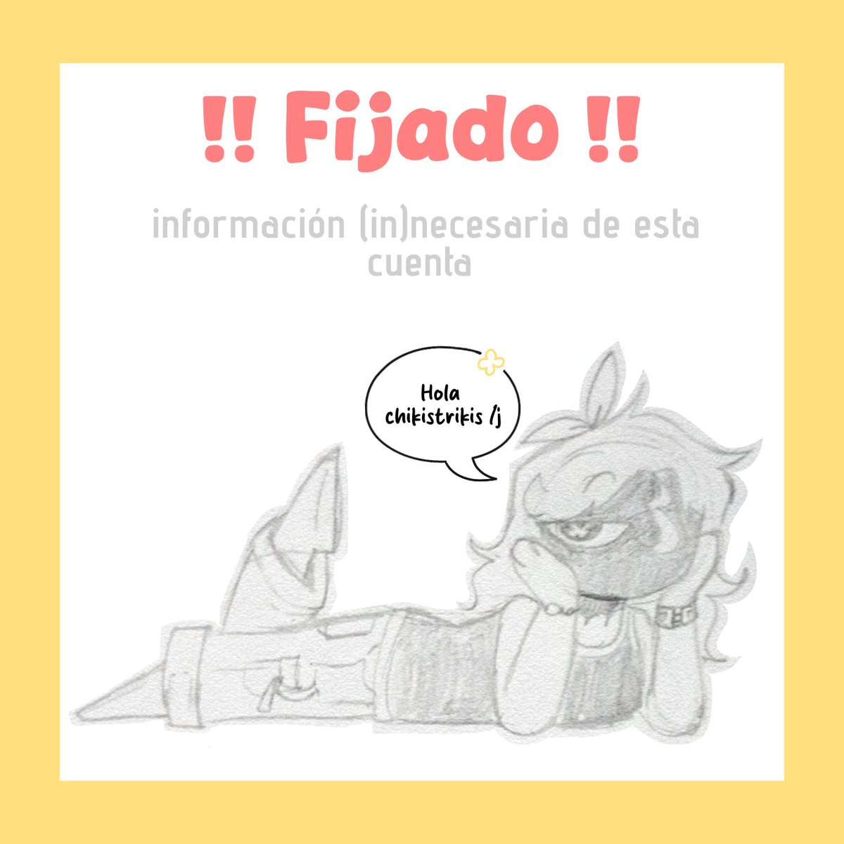 (NUEVO FIJADO‼️)

Info y cositas de mi cuenta de dibujos y cosas randoms 

Bienvenid@ a mi cuenta 🌟

(1/8)