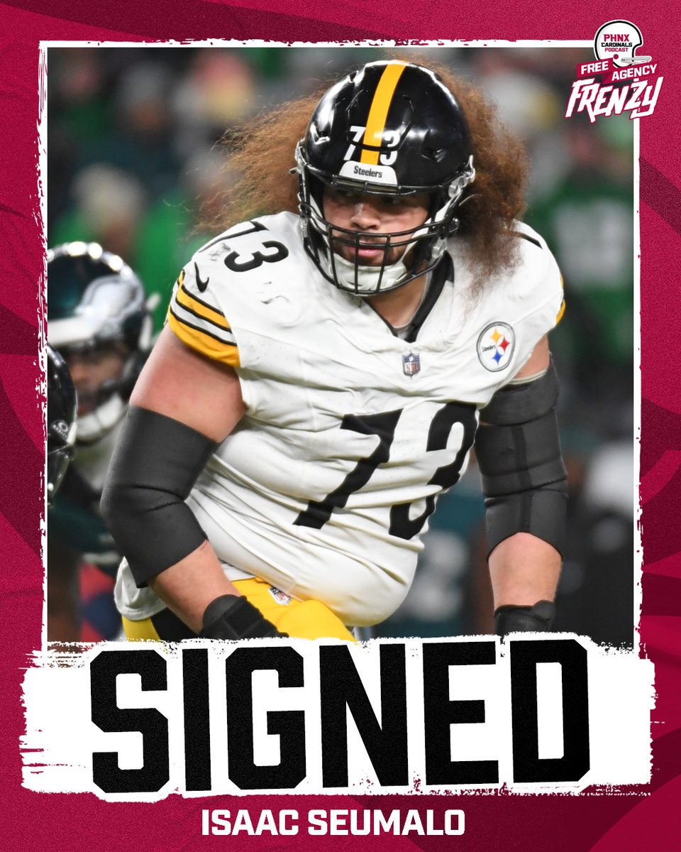 PHNX_Cardinals's tweet photo. The Arizona Cardinals have signed Pro Bowl guard Isaac Seumalo to a 3 year, $31.5 million dollar deal. https://t.co/RPhLB4ba2M