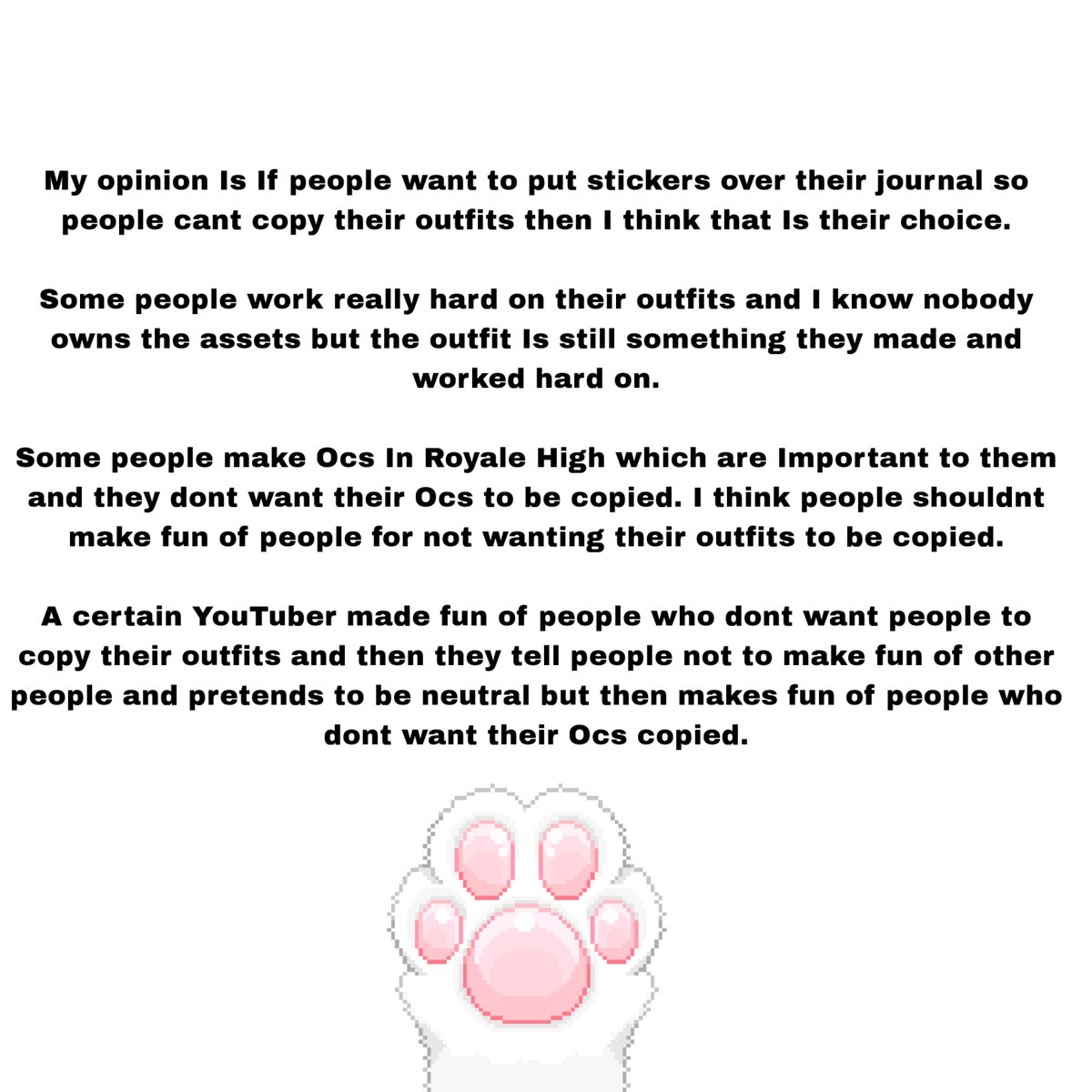 HarryPo28520609's tweet photo. My opinion on players that put stickers on their journal to stop their outfits from being copied https://t.co/KChtTOGje8