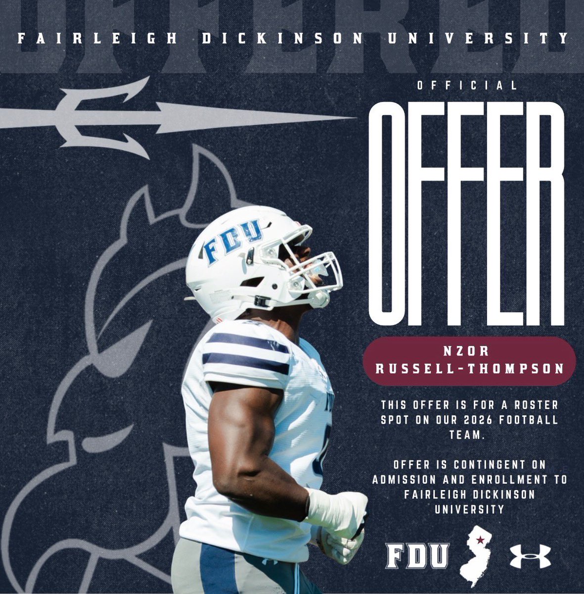 JuiceRT76's tweet photo. After a great conversation with @Coach_jminnich I’m blessed to receive my 5th offer from FDU @Coach_Tomp https://t.co/QhLjWIVCCO