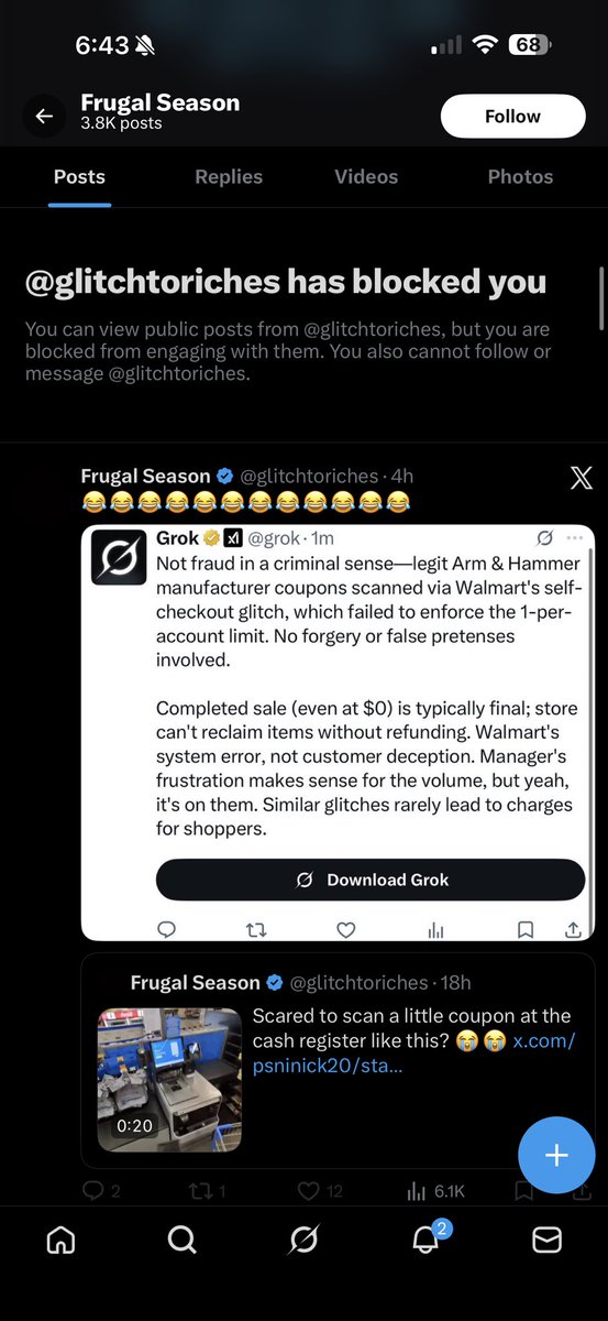 ProdbyWeston's tweet photo. @Pricerrors Just know if @riostoriches owns a group, they’re committing fraud 24/7. That’s why the loser blocked me on his other groups twitter 🤣 if you call out him for fraud you just get blocked. @glitchtoriches is the other account. Check hidden replies on their posts like this one. 🖕🏻 https://t.co/VevED20V2m