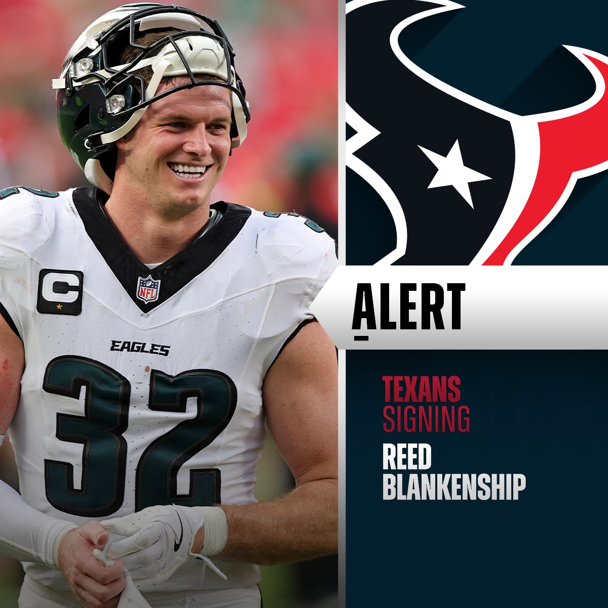 Texans, safety Reed Blankenship agree to three-year, $24.75M deal. (via <a href="/MikeGarafolo/">Mike Garafolo</a>)