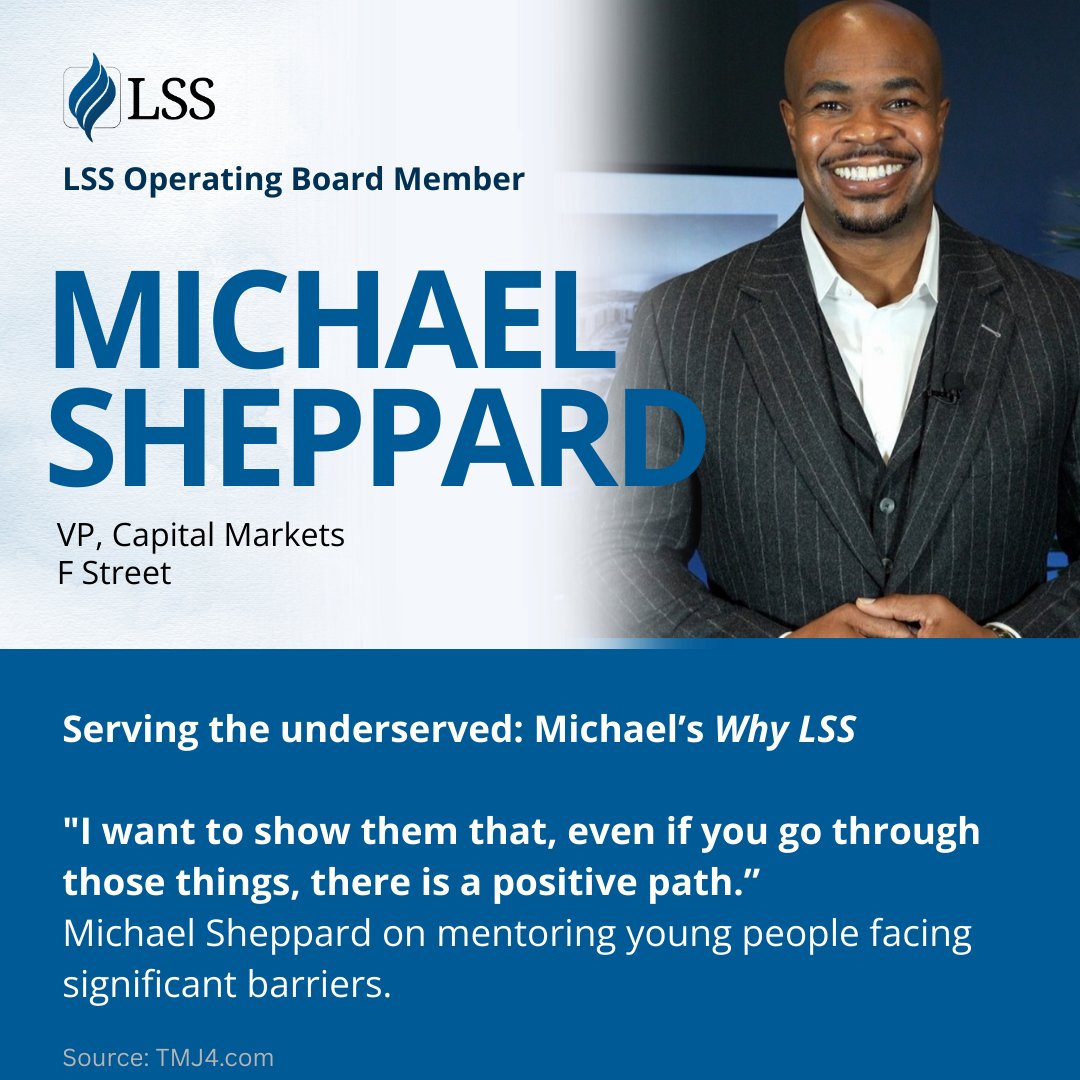 LSSWis's tweet image. We would like to shout out LSS Board Member Michael Sheppard!

Why #LSS?

“I want to show (them) that, even if you go through those things, there is a positive.”

Learn more about LSS Leadership: lsswis.org/about/leadersh…

#SocialServices #ServantLeadership #Leadership #Wisconsin