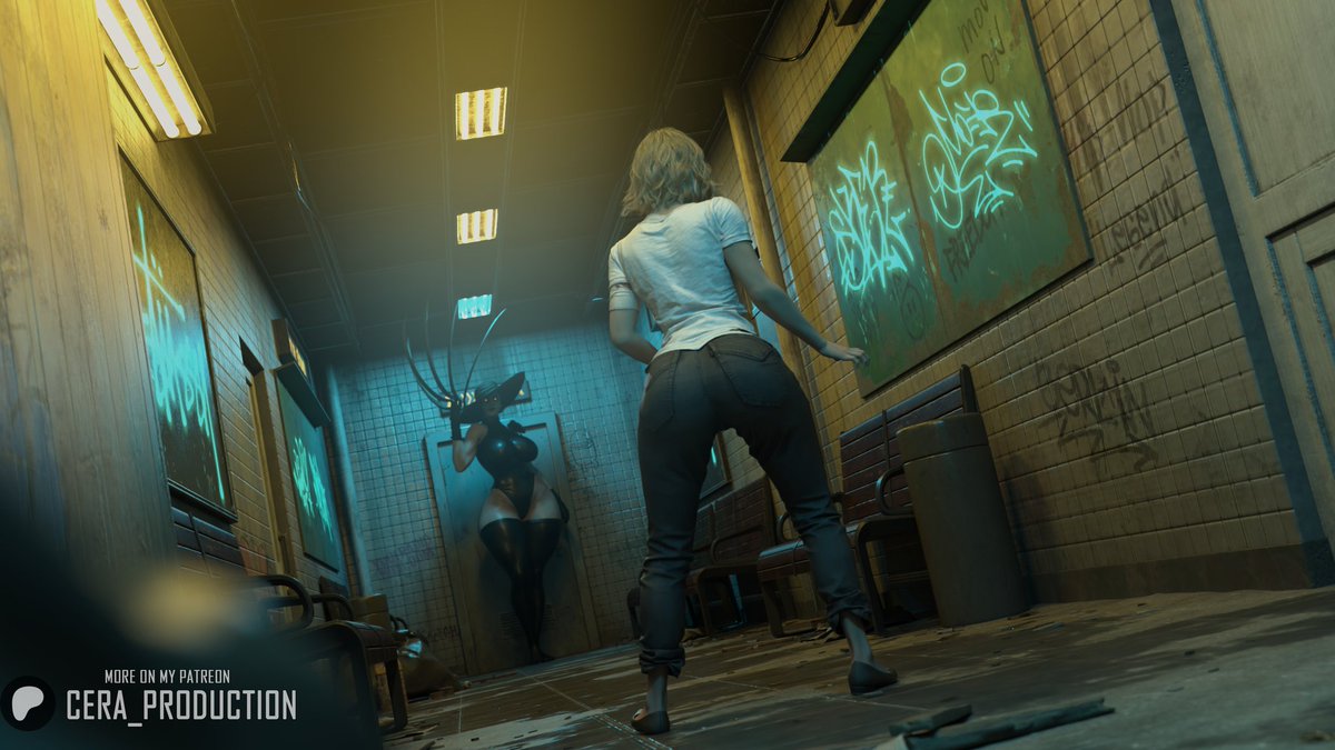 I think Grace won't pass this door... 

Grace model: <a href="/dofordaz/">DoForDaz</a>
Lady Dimitrescu model: Sonne

Shapes by: <a href="/PharahBestGirl/">pharah-best-girl</a>, <a href="/squarepeg3d/">squarepeg3d</a>

#residentevil #requiem #ladydimitrescu