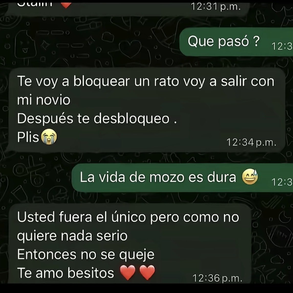 El prefiere ser el mozo que el novio… ah okey